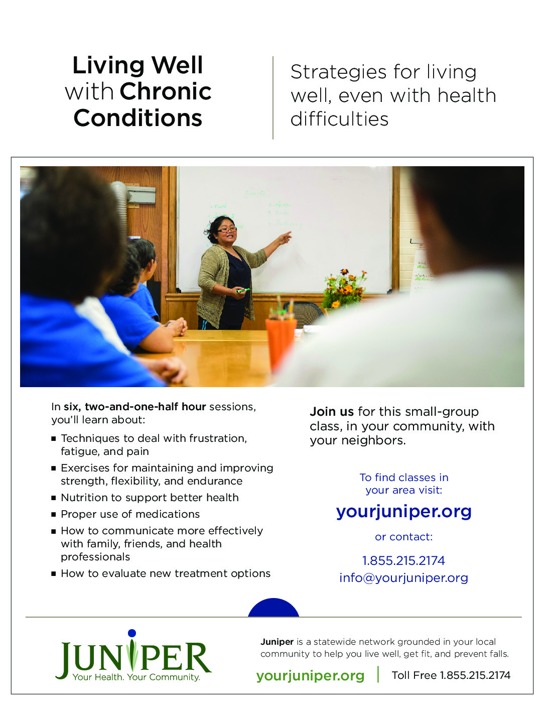Info sheet about Living Well with Chronic Conditions